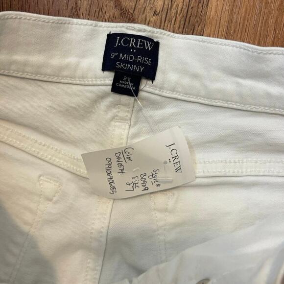 NWT J.Crew 9” Mid Rise Skinny Jeans In Signature Stretch White Size 27 - Picture 5 of 8